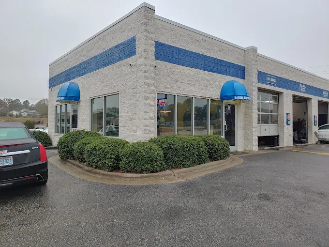 Auto service center storefront with commercial window film in Smithfield NC