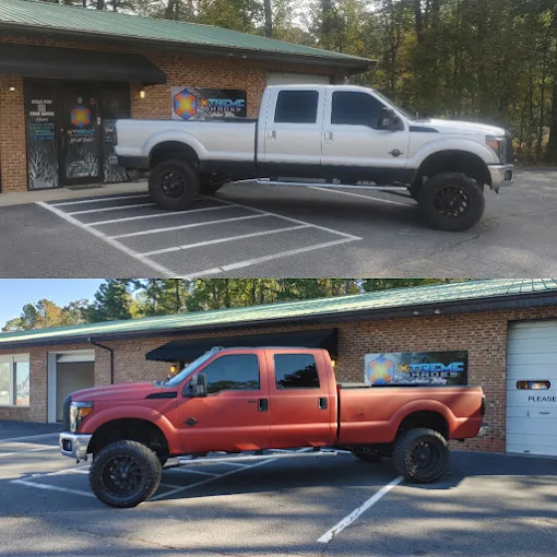 Ford F-350 before and after color change vehicle wrap by Xtreme Shades