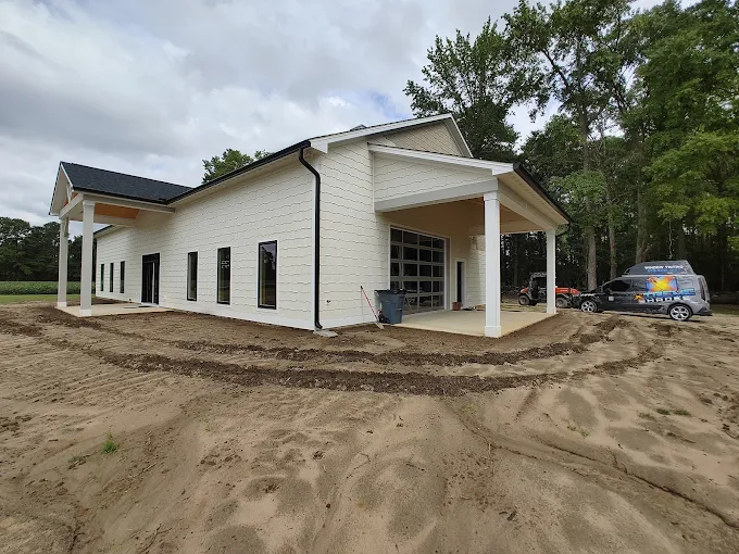 New commercial building with window film installed by the Xtreme Shades install van on site