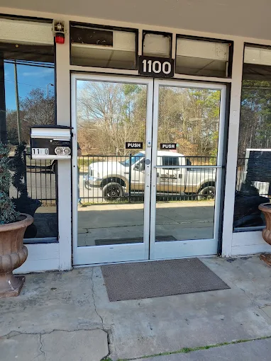 Office entry doors with commercial window film installed by Xtreme Shades